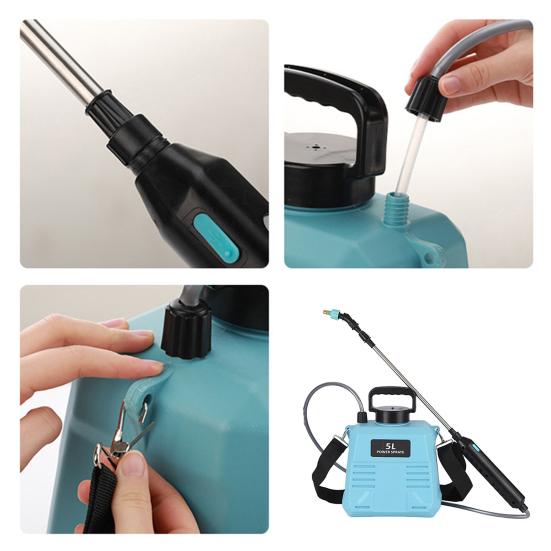 5L/8L Electric Garden Sprayer Backpack Lawn Sprayer with 3 Nozzles Retractable Wand Adjustable Strap Garden Spraying Tool for Watering Fertilizing