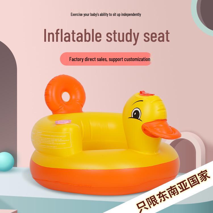 Cross-border Thick PVC Music-Style Baby Inflatable Learning Seat/Sofa, Customizable