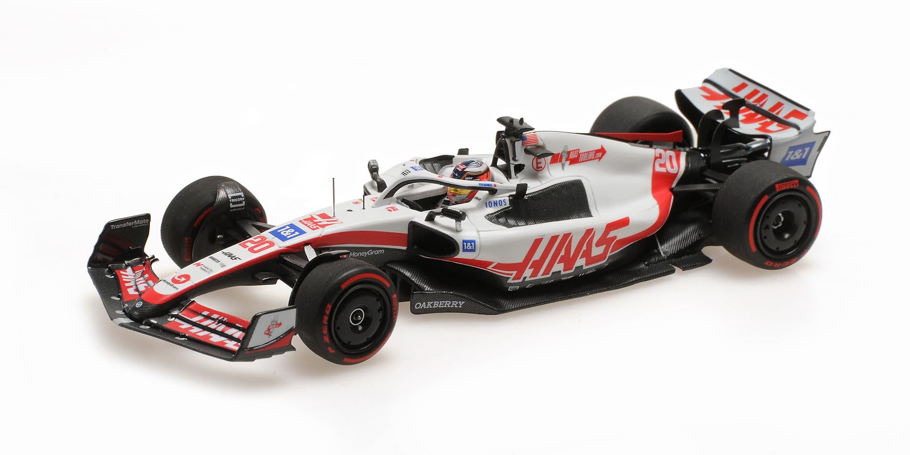 Minichamps Scale Haas F1 Team 2022 Brazilian Grand Prix Pole Position Magnussen 1/43 VF-22 K.