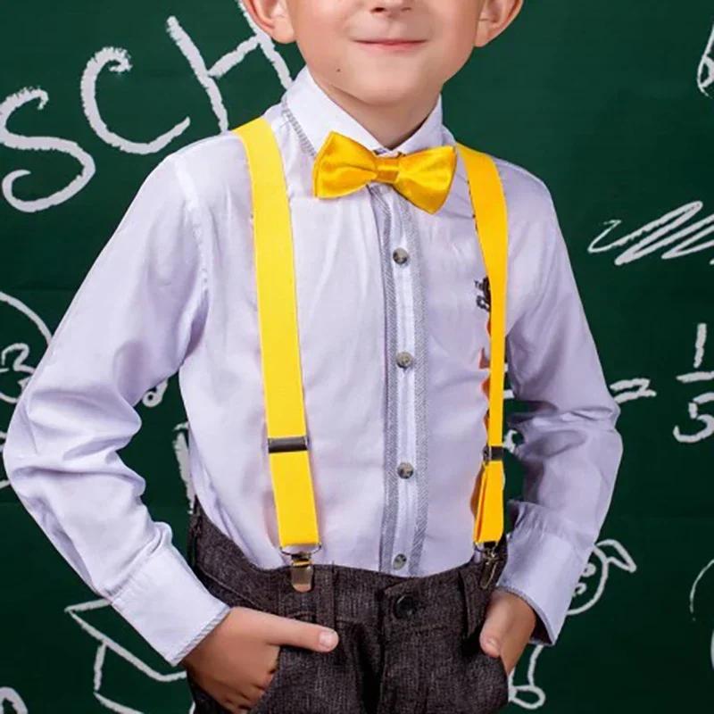 Elastic Kids Suspenders Black Fashion Children Boys Braces Girls Adjustable Suspenders Baby Wedding Ties Accessories