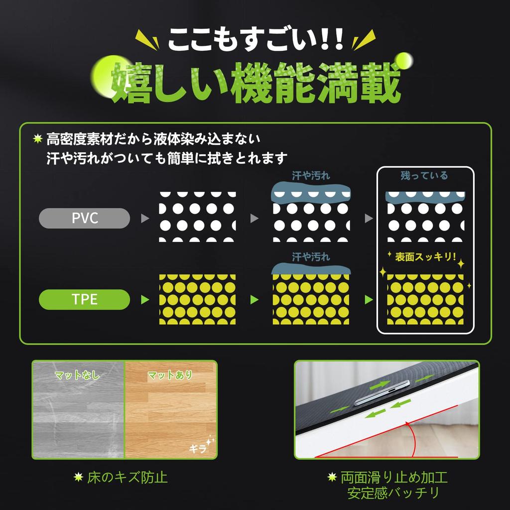 TITIROBA Exercise 100 x 70 x for Strength Gym Home and Exercise Shock Black x EC0004 Mat, 0.6 cm, Training, Exercise, Treadmills, Gyms, Benches,