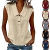 Women's Color Casual Neck Sleeveless Blouse Top for Everyday Casual Wear Summer Vacation