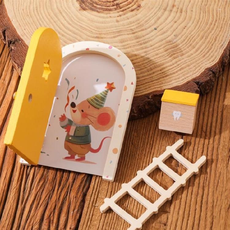 Easy Assemble Miniature Mouse Door Wooden Craft For Childrens Educational Toy And Home Styling