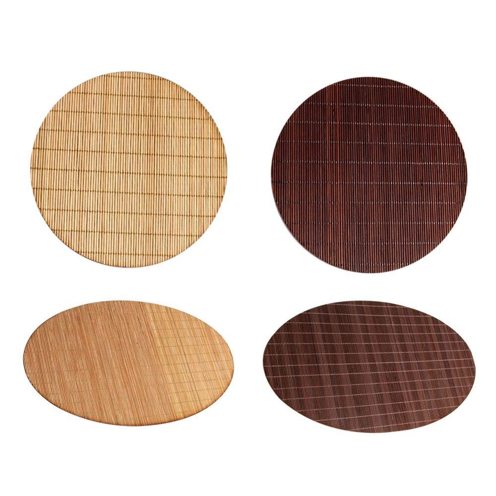 Ovalförmige Teematte im chinesischen Stil Wärmeisolierung Teezeremonie Bambusmatte Chinesische Teekultur