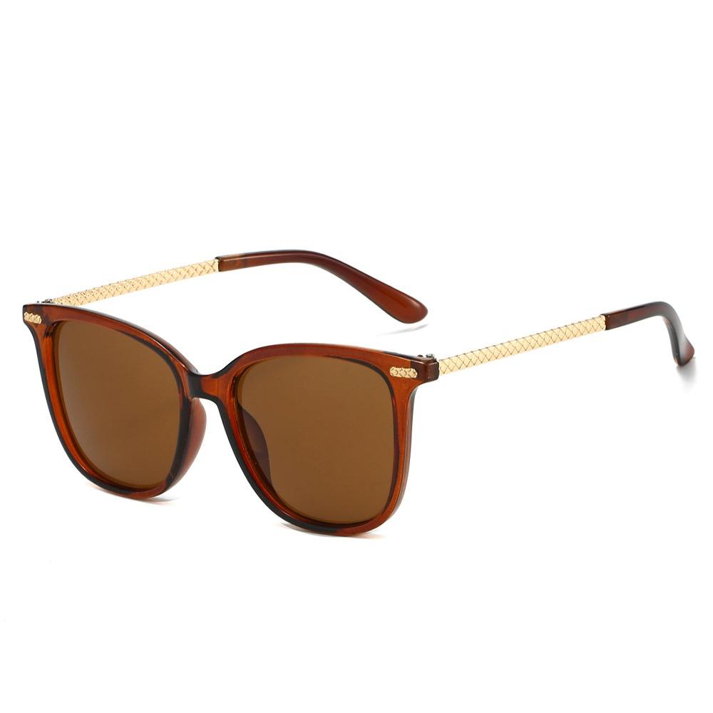 Luxury Retro Square Women Sunglasses Gradient Lens UV400 Protection Contrast Metal Temple Trendy Design