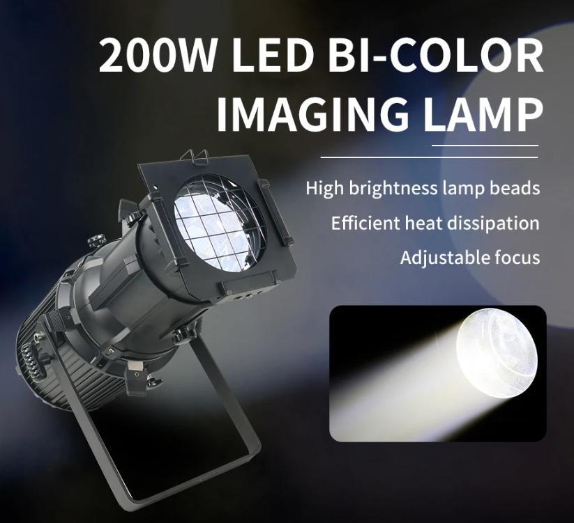 LED 200W Imaging-Licht Profilprojektor Spotlicht Aluminium Professionell Warm/Kaltweiß/RGBW Dmx Party-Lichter Für TV-Studio Theater Atmosphäre