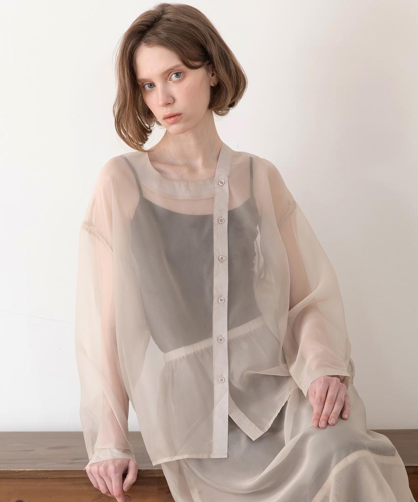 JMARKNEWYORK See Through Layered Blouse - Begie