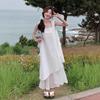 White suspender vest dress children's summer new seaside vacation wear sleeveless strap dress
