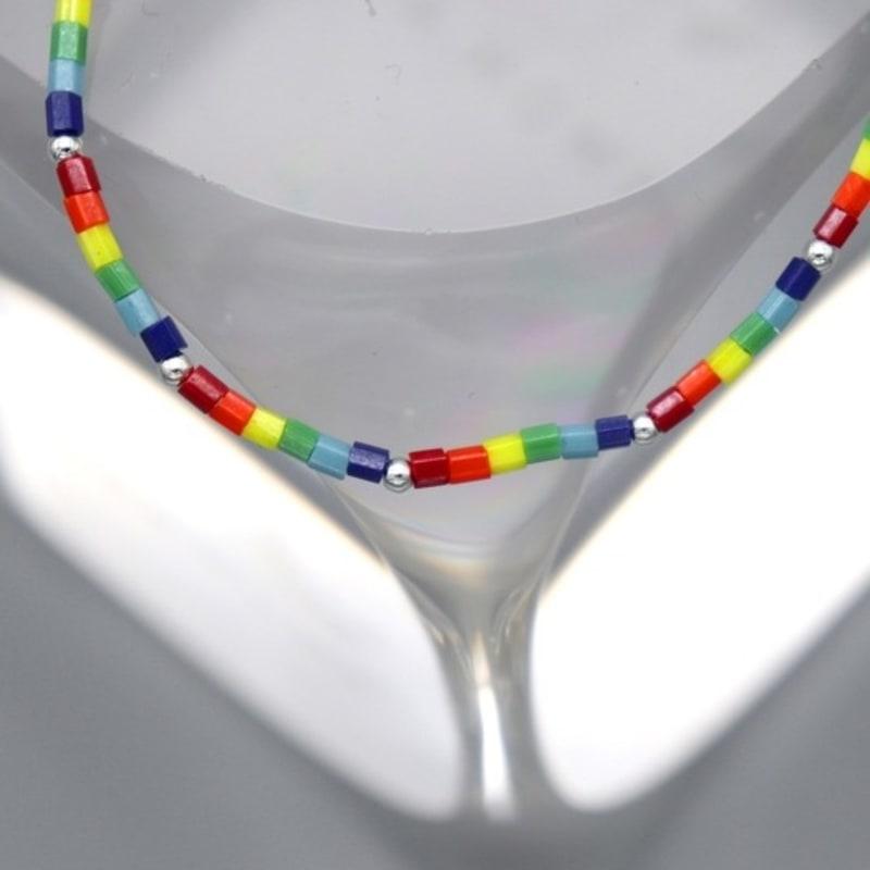BONBEAU Rainbow Delica Beads Bracelet Rainbow Color Delica Beads Layered Bracelet