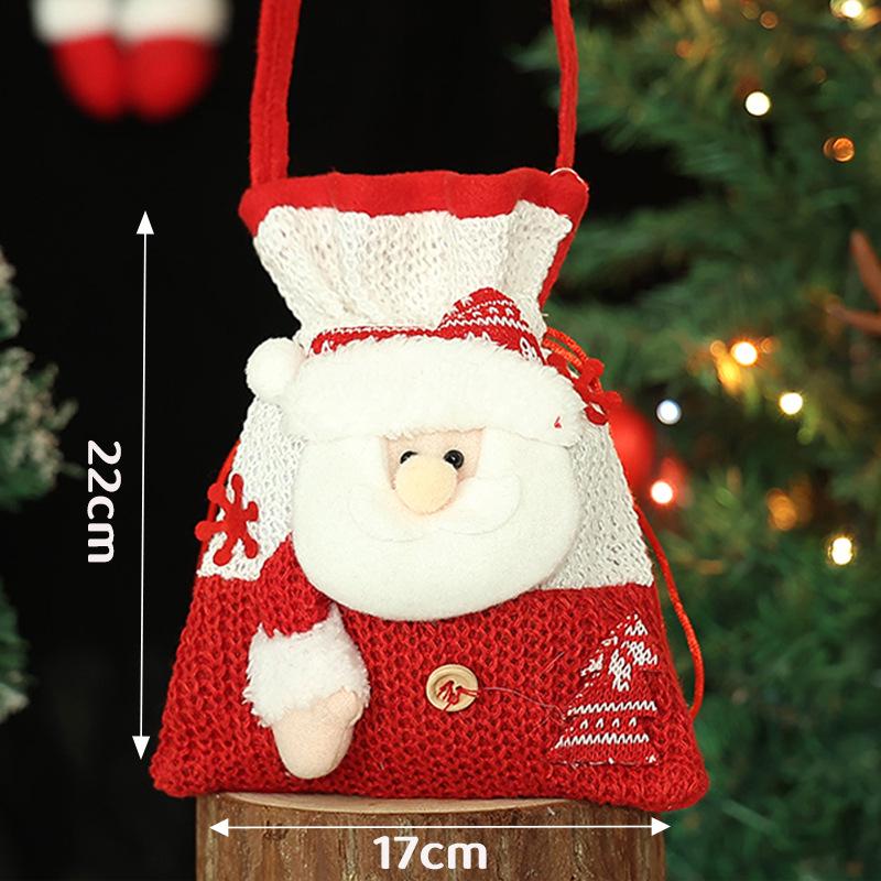 Christmas Gift Bags: Kids' Cartoon Candy & Apple Decor In Santa & Tree Shapes
