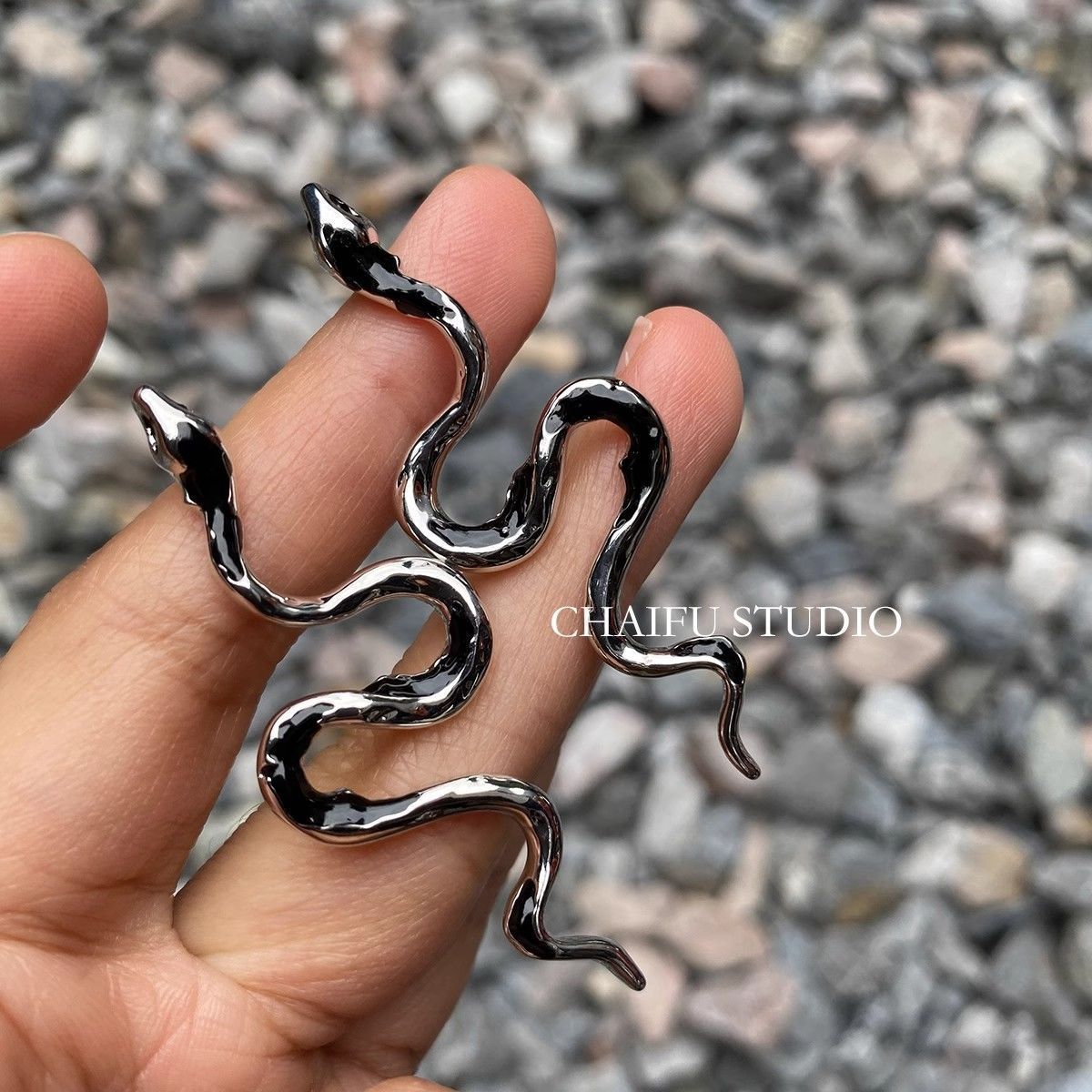 

Trendy Design Copper Color Snake Drop Earrings For Women Gothic Animal Accessories Piercing Zircon