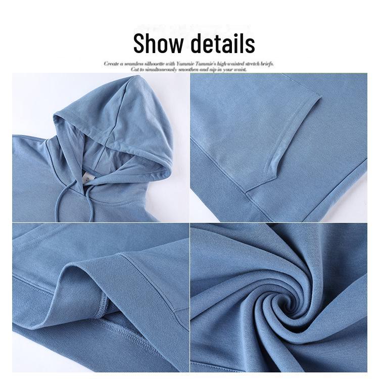 Kadın Düz Renk Kapüşonlu Sweatshirt - Sonbahar/Kış Pullover İşlemeli Tasarımlı