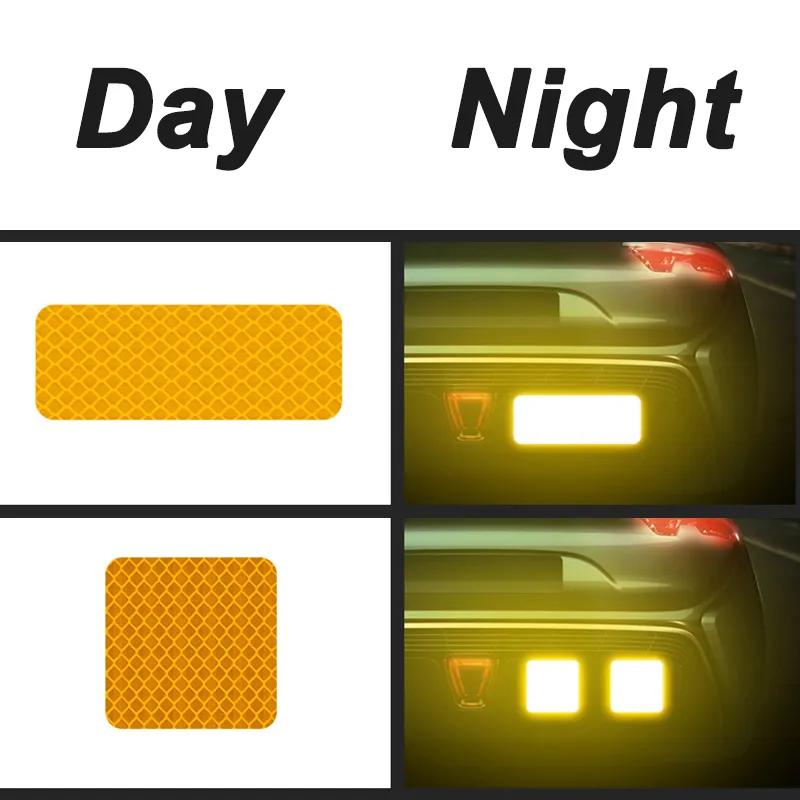 10*Car Door Stickers Motorcycle Bike Sticker Bumper Reflective Stickers Warning Reflector Stickers Auto Exterior Car Accessories