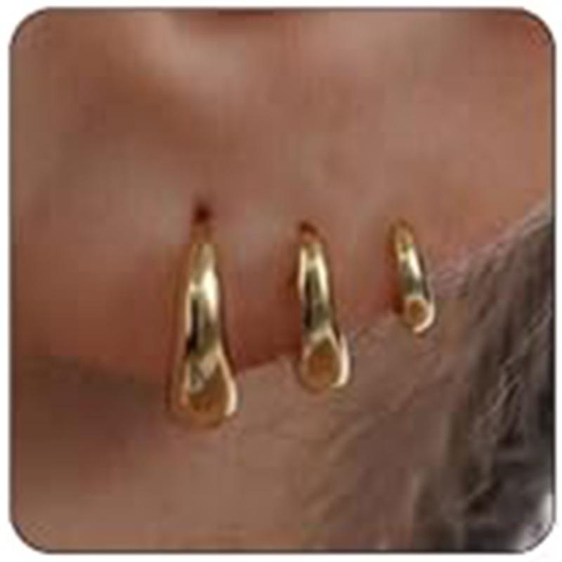 New Style Thick-opening C-shaped Gold-plated Copper Cartilage Earrings - Elegant and Exclusive Small-scale High-end Ear Accessories for Women