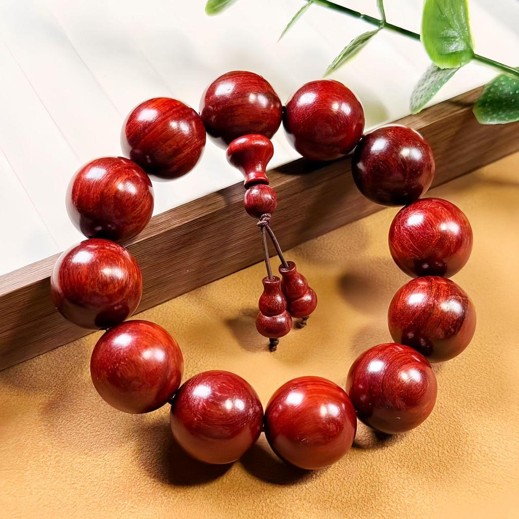 Zambia Red Sandalwood Beads Bracelet - Men's 20 Beads or Women's Sandalwood Rosary