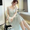 Internet Celebrity New Sexy Women Summer Suspender Nightdress Lace Lace Dress Pajamas Homewear Ice Silk V-neck Explosion