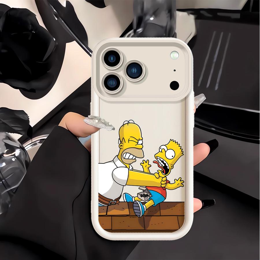 Phone Cover Case for Apple iPhone 17 Pro Max 16e 13 Mini 11 12 16 XR 14 Plus XS Air 15 The Simpsons Homer Bart