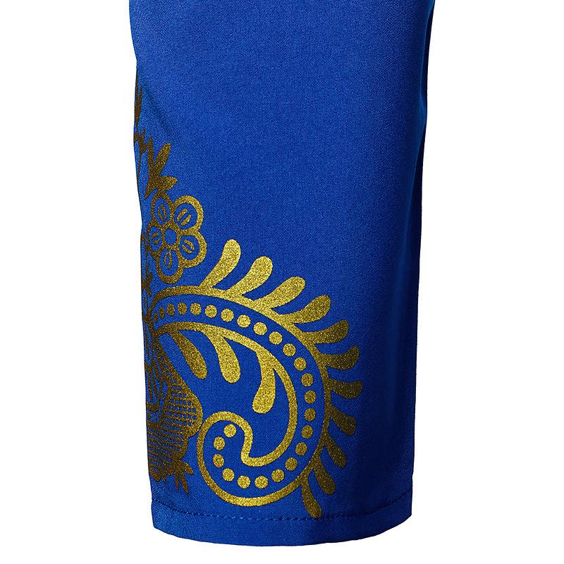 Pánská ležérní móda Bronzová pulovrová košile Totem Dlouhá košile Etnický styl Rovná košile