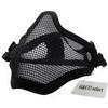 H&Co.select Airsoft Face Mask, Half Mesh Face Guard with Double Band, SGM-010 (Black)