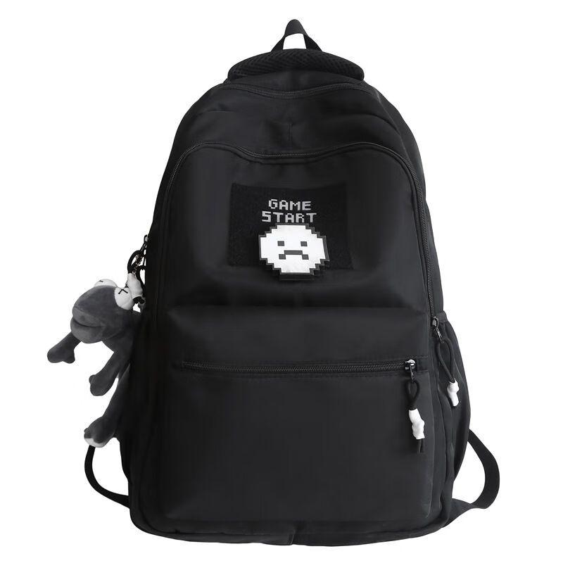 Ye Hanwei Large Capacity Student Backpack With Pendant