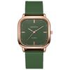 Minimalist Square Quartz Watch For Women With Silicone Band And Rose Gold Finish For Daily Wear