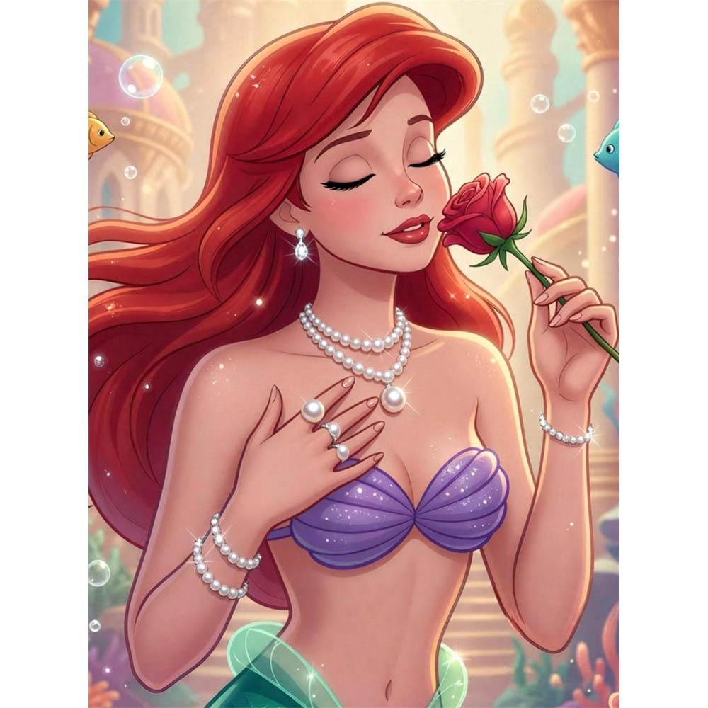 

The Disney The Little Mermaid is a delicate handicraft decorated with pearls It is not only anexcellent gift but also suitable asahome decoration item 35x45cm