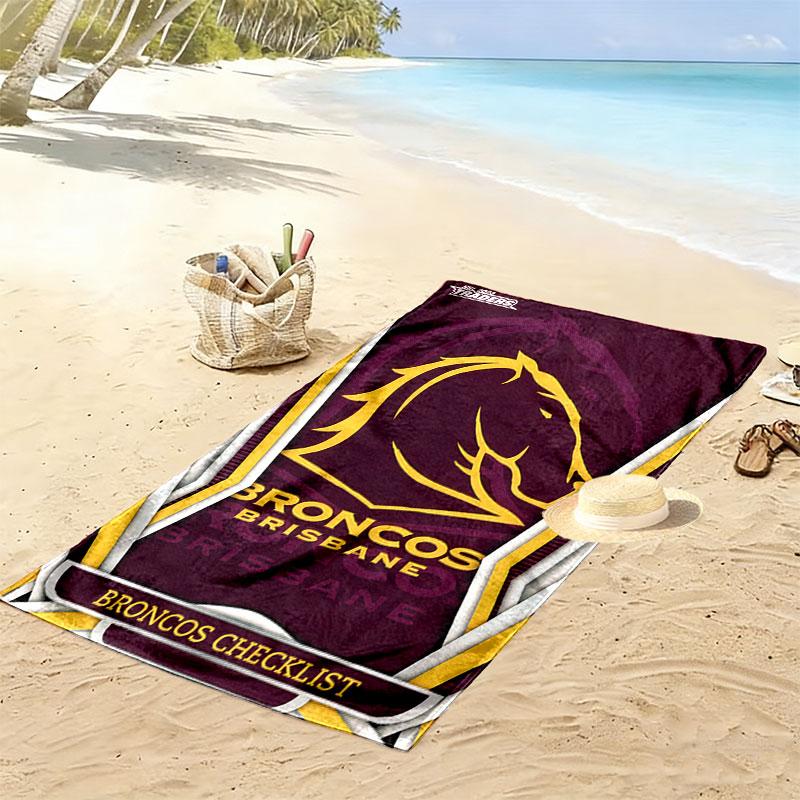 Broncos Spirit Print Beach Towel, Large Soft Quick Dry Towel for Beach Camping Swimming