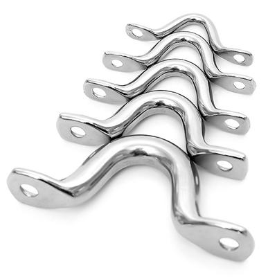 4 Pcs Handle Stainless Steel Wire Eye Strap Boat Marine Tie Down Fender Hook Canopy Silver RV Engines Accessories