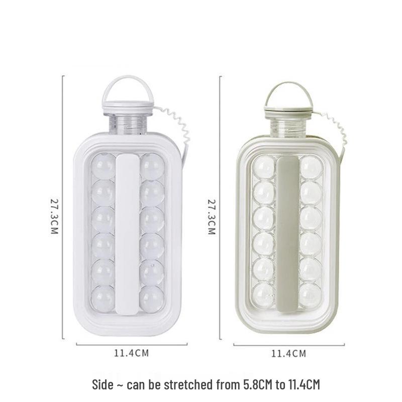 Ice Hockey Kettle: Dual Ice Cube Mold & Storage Box - Silicone Spherical Tray for Home Use