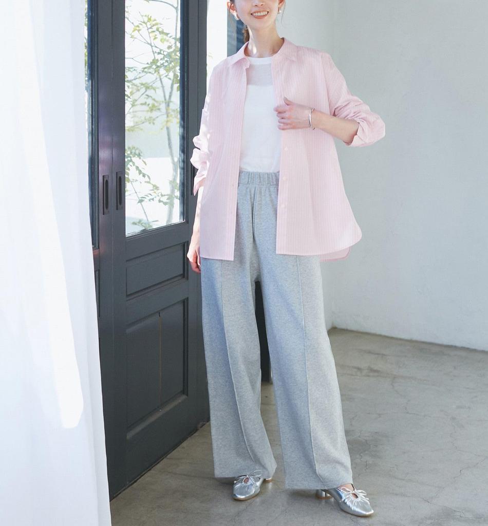 ROPE PICNIC Pollen Regular Pink Guard/Wrinkle-Resistant Shirt, Women's, (63)