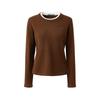 Giovanni Valentino Women's Pure Wool Faux Two-Piece Round Neck Sweater