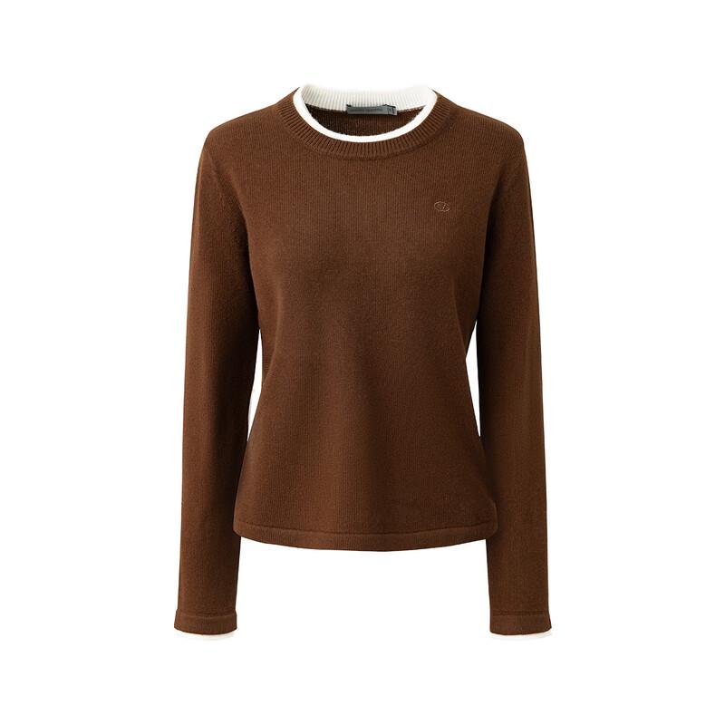 Giovanni Valentino Women's Pure Wool Faux Two-Piece Round Neck Sweater