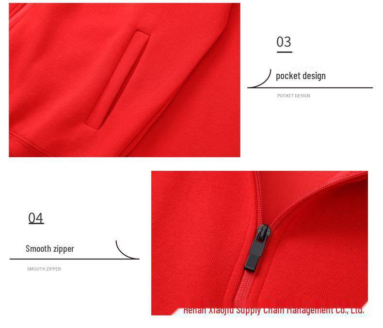 350g Unisex Stand Collar Zipper Sweatshirt - Thin, Solid Color, Drop Shoulder with Custom Logo Print for Spring & Autumn