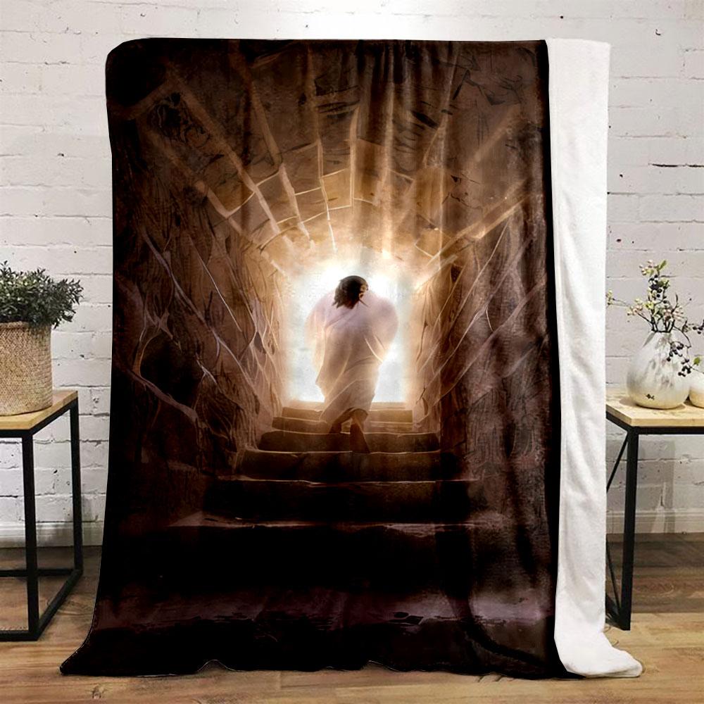 Jesus Resurrection Theme Blanket Printed Blanket for Living Room Bed Couch lunch break Soft Cozy Blanket for Friend's festival Gift