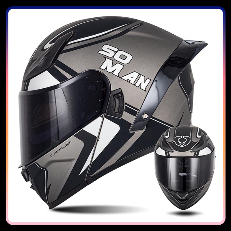 Dual Lens Flip Up Helmets for Motorcycle Moto DOT Approved Full Face Motorcycles Helmet Double Lens Modular Helmet