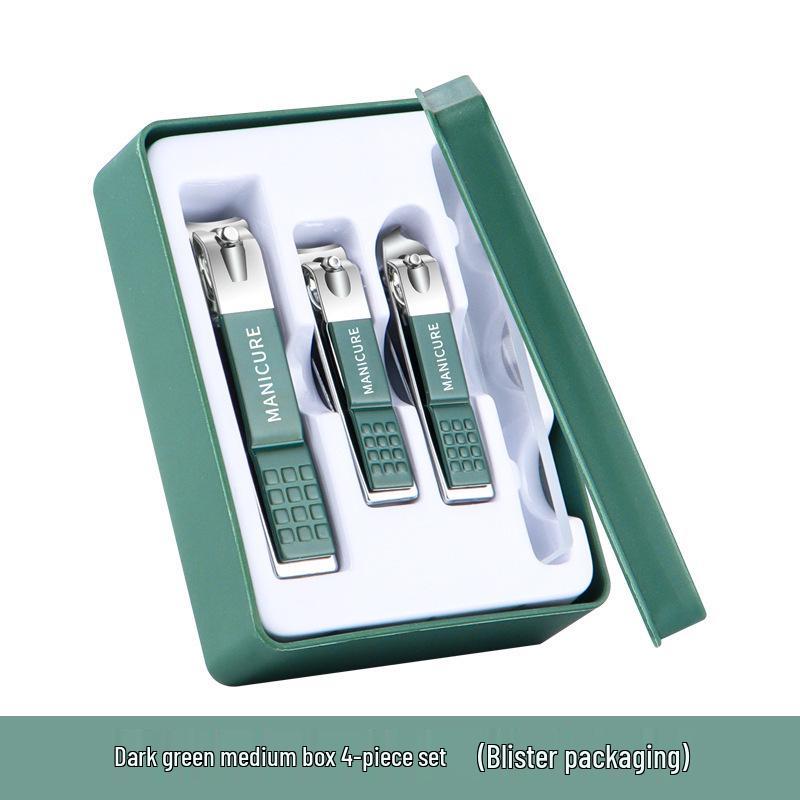 Anti-Splash Nail Clipper Set: 4-Piece Manicure Tools with Storage Box - Gift Box Edition