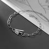 Hermosa J W029 925 Silver Bracelet Silver Bracelet Daily Women's Layered Square Clip Bracelet