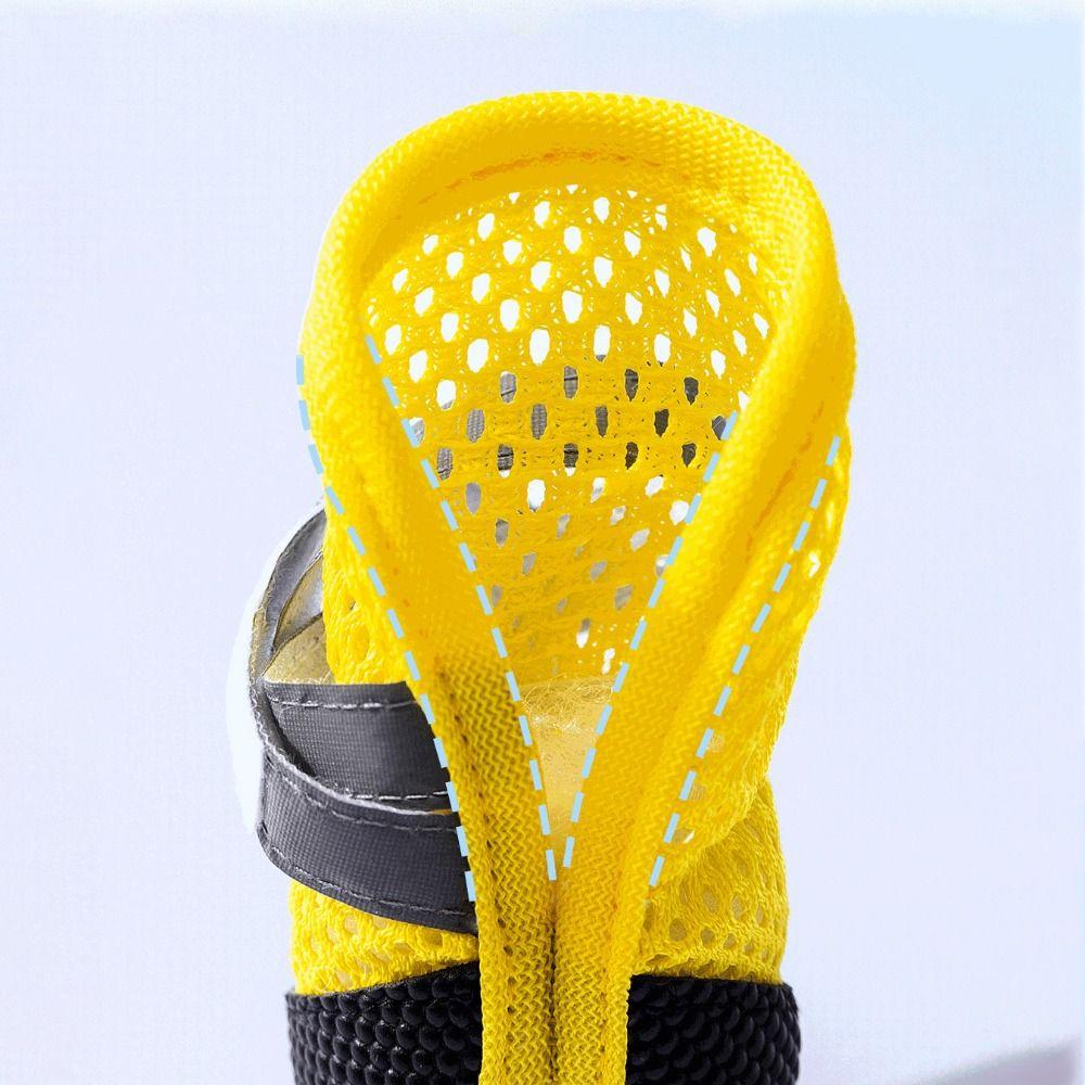 4Pcs/Set Breathable Dog Mesh Shoes Adjustable Wear-resistant Anti-Slip Dog Boots Reflective Dog Paw Protectors for Cats and Dogs