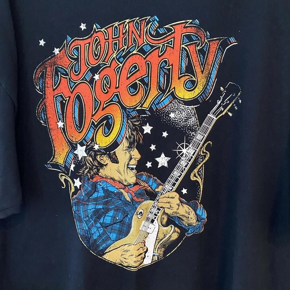 Retro John Fogerty Guitar Concert Shirt Classic Black Unisex S-234XL Unisex T-Shirt S