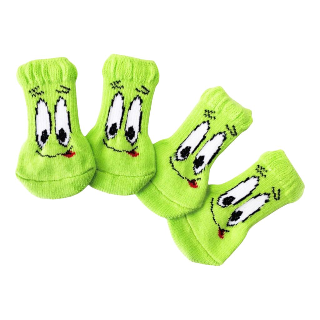 4lots Antiskid Dog Paw Protectors Warm Dog Socks Small Cat Knitted Warm Socks for Indoor and Outdoor Use