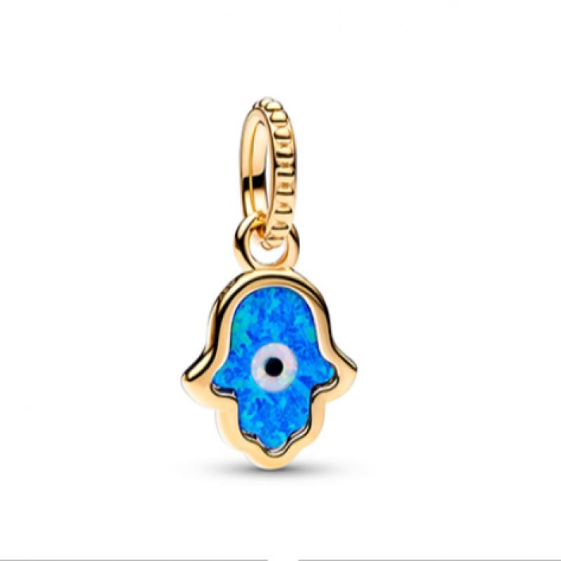 Pandora Opalescent Blue Hamsa Hand Dangle Charm 762699c01