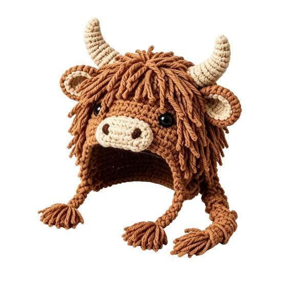 Handmade Yarn Crafts Animal Hood Hat Crochet Kit, DIY Earflap Craft Complete Knitting Materials Cute Crafting Project for Adults Teens, Gift