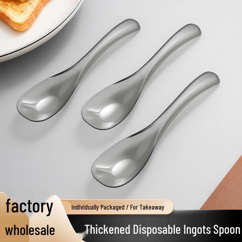 Large Thickened Disposable Plastic Spoon - Soup, Fast Food, Dessert, Ice Cream, and Rice