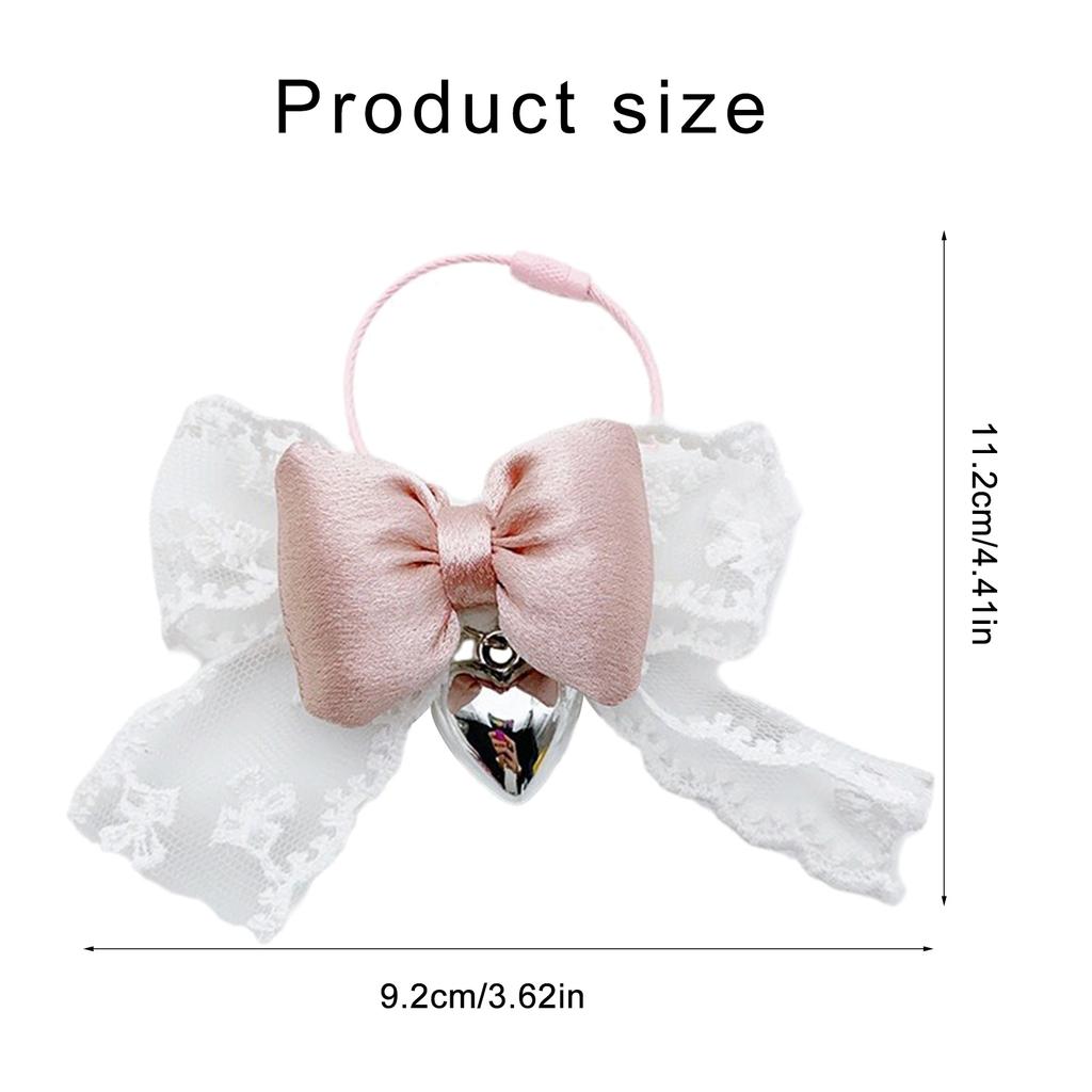 Fashionable Elegant Lace Bowknot Love Heart Charm Keychain Craft Supplies for Women's Fashion Accessories Daily Use