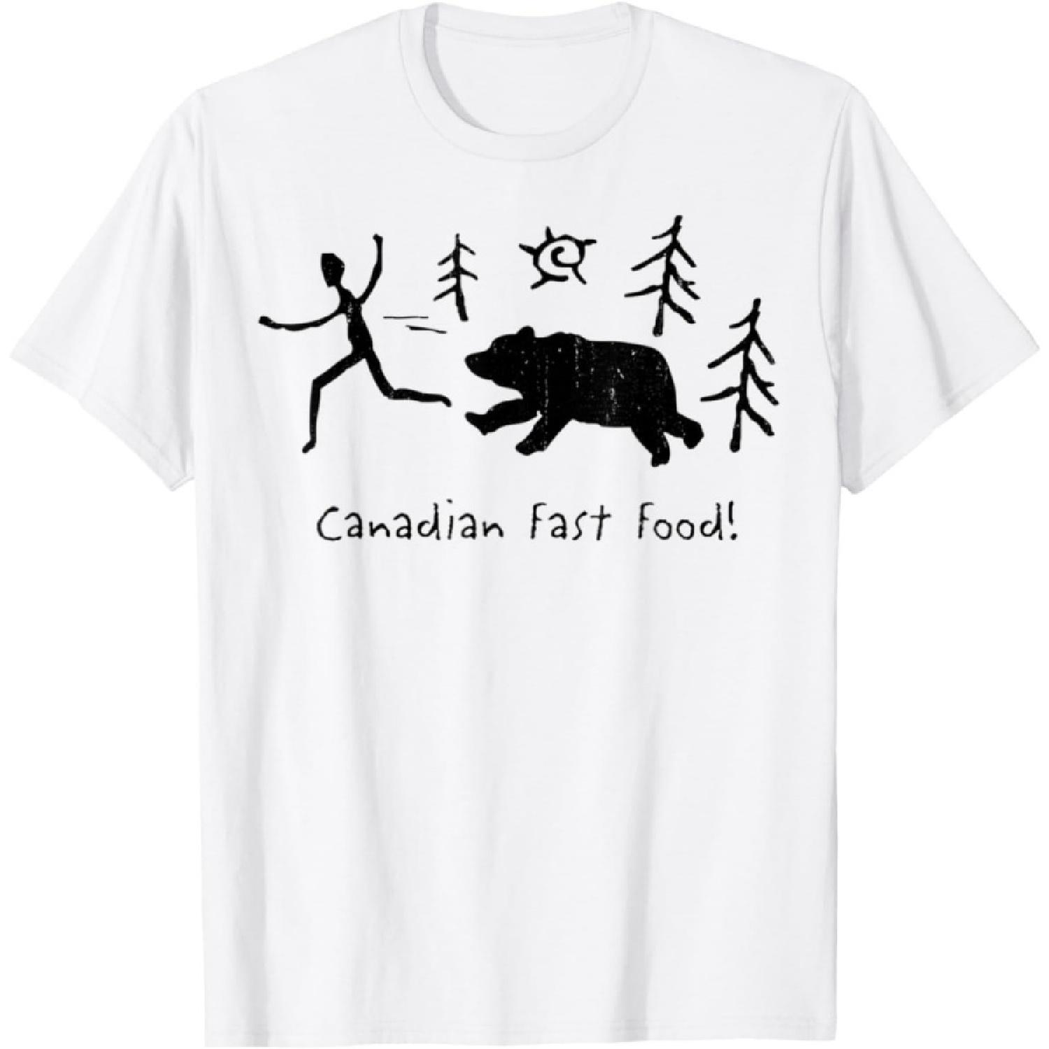HQDSAD Canadian Fast Food Funny Bear Funny Cool Animal Present T-Shirt S