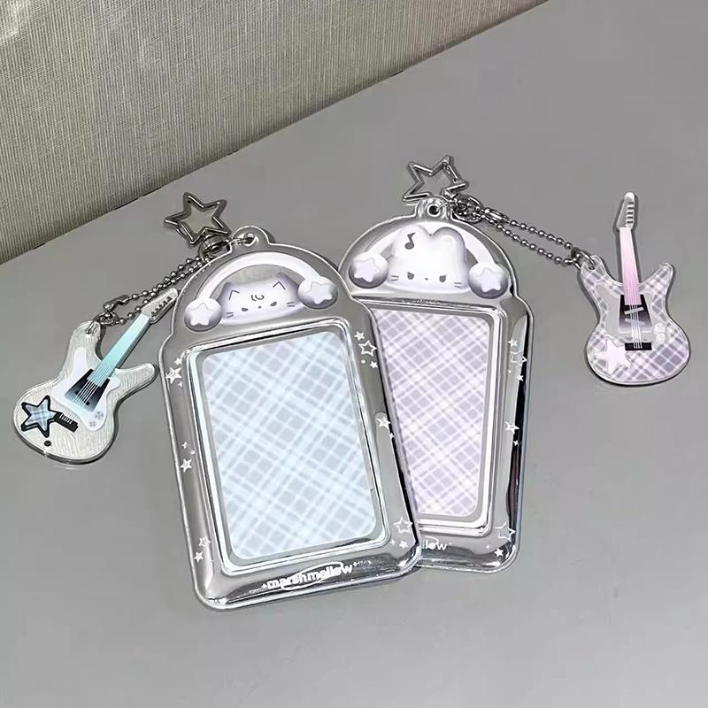 3 Inch Kpop Leather Card Holder Keychain Kpop Photocard Holder Idol Photo Card Protective Sleeves Display Pendant Cards Cover