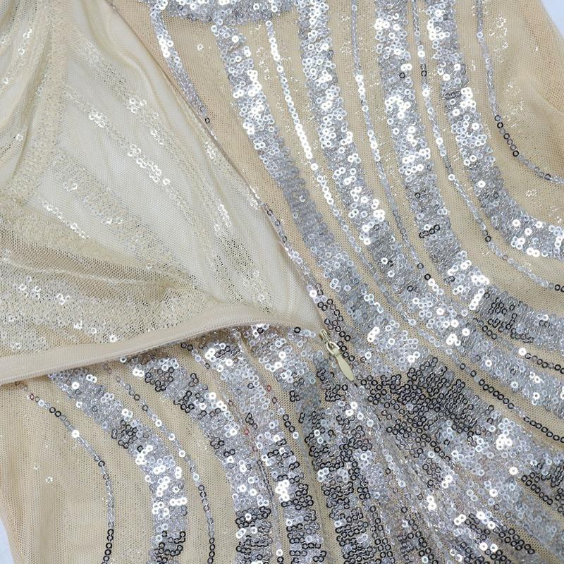 Women's Fashion Sequin Fanny Pack Hip Dress Annual Meeting Host Evening Wool Dress