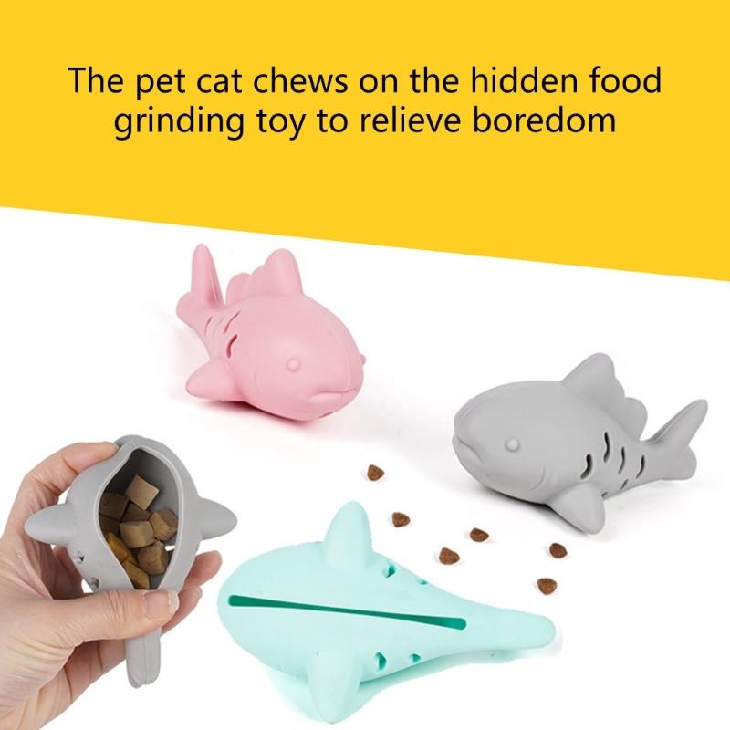 Interaktives Katzen-Puzzlespielzeug mit Leckerli-Ausgabefunktion Silikone Kauen Fischdesign Fördert Bewegung Mentale Stimulation