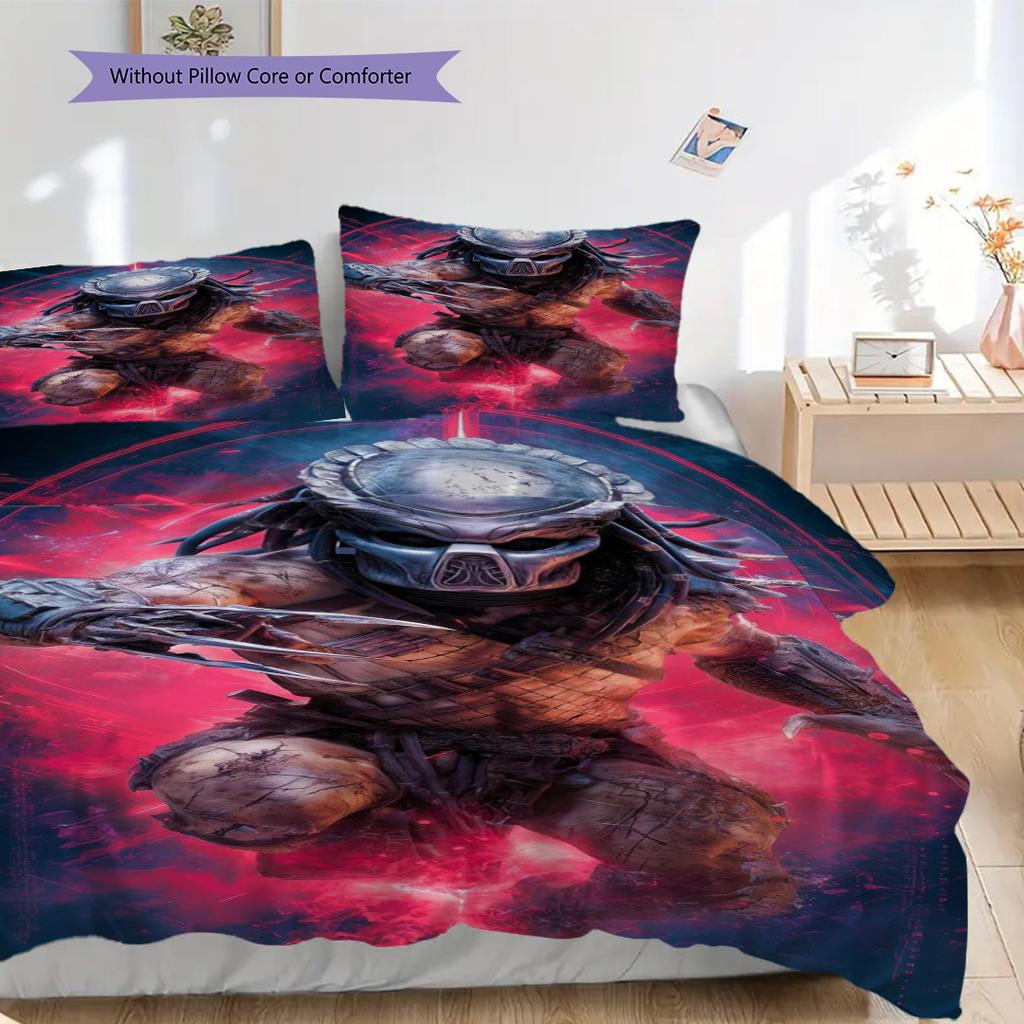 Predator Alien Warrior Artwork Poster Bedding 1 Duvet Cover 2 Pillowcase Without Core Soft And Comfortable Duvet Cover And Pillowcase