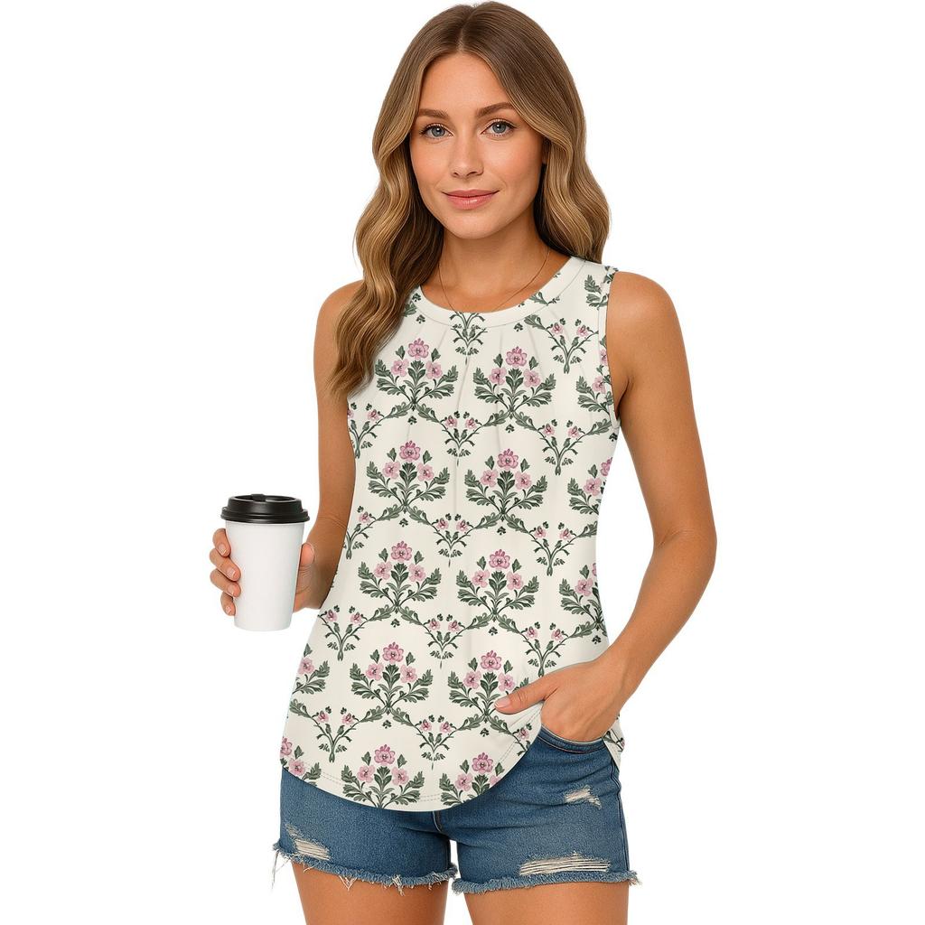 Womens Casual O Neck Loose  Sleeveless Top T-shirt  Summer Tank Tops For Women Tank Camisole Sleeveless Basic Tops